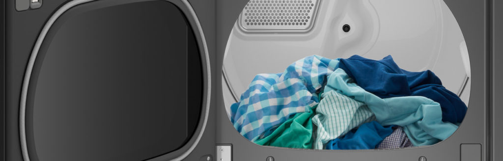 Dryer with clothes in it