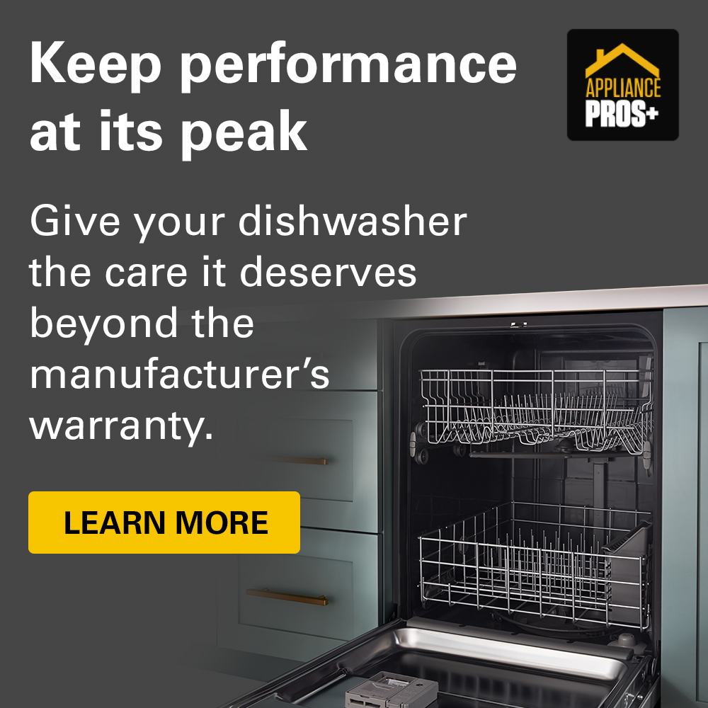 Keep performance at its peak. Give your dishwasher the care it deserves beyond the manufacturer's warranty. Learn more.
