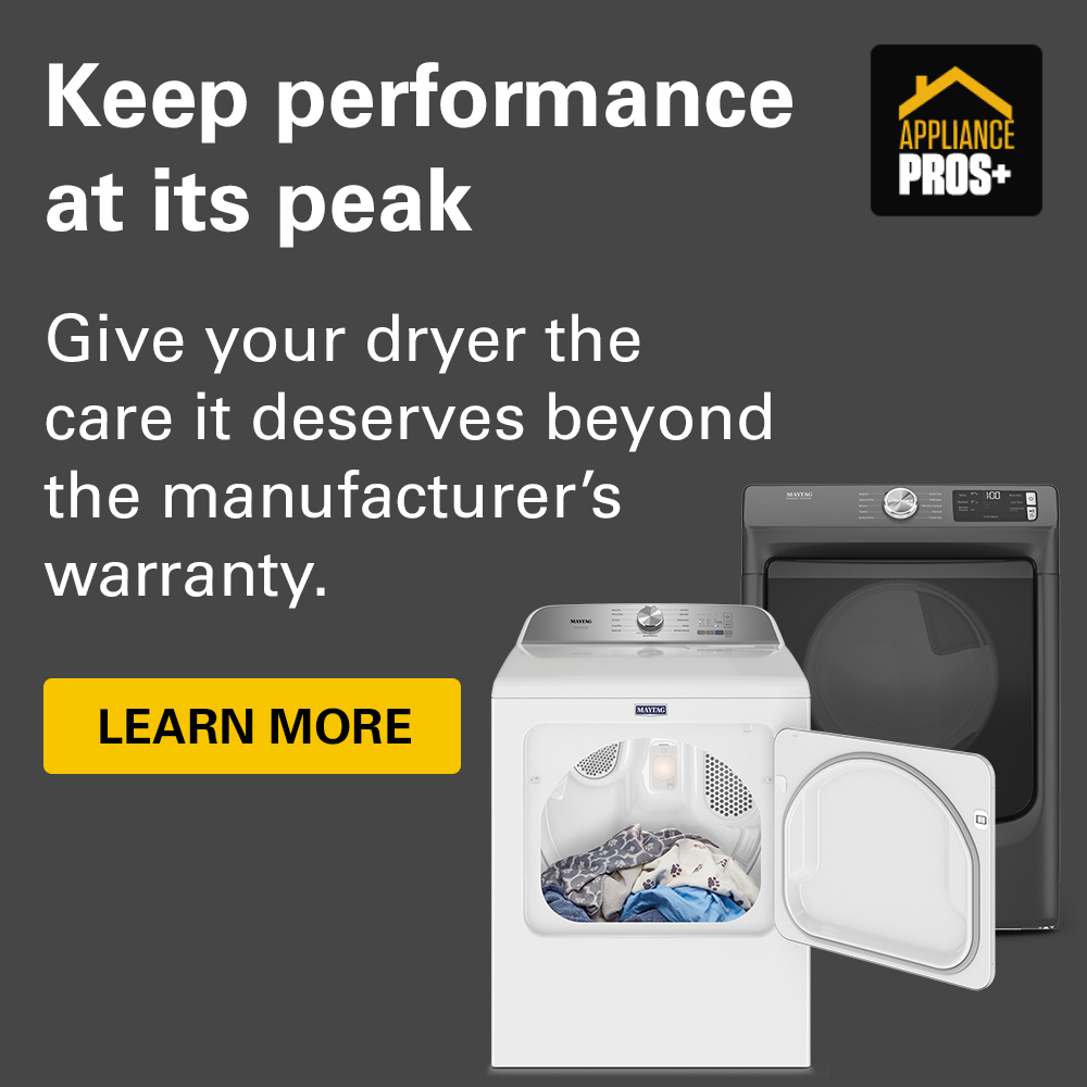 Keep performance at its peak. Give your dryer the care it deserves beyond the manufacturer's warranty. Learn more.